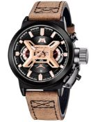 RRP £39.07 MEGALITH Mens Watches Brown Sports Chronograph Waterproof