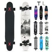 RRP £66.99 Opurtdor Longboard 8 Layers Decks 46"x8" Skateboard