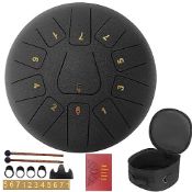 RRP £44.65 BQKOZFIN 10 Inch Steel Tongue Drum 11 Notes Hand Drum