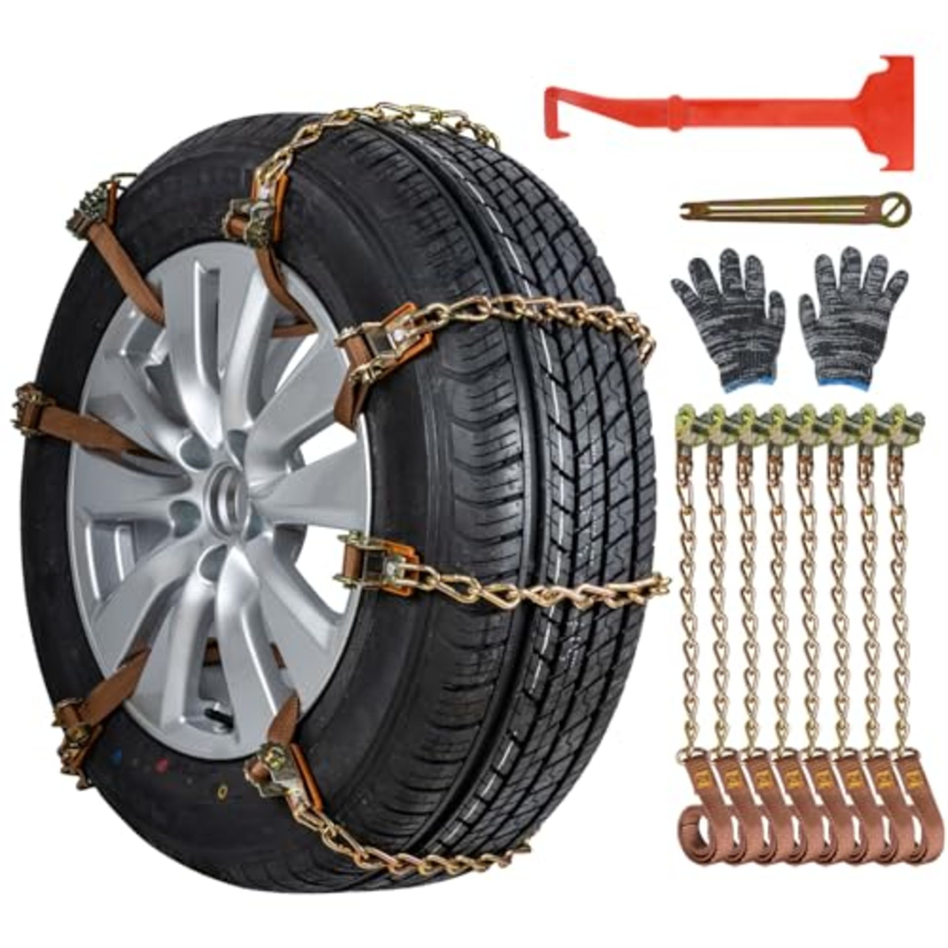 RRP £36.14 Oziral Car Tire Snow Chains 8 Pieces Universal Stainless