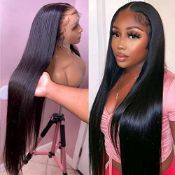 RRP £137.34 Bele Straight 13x6 HD Lace Front Wigs Human Hair 180%