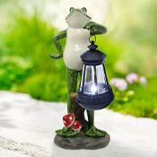 RRP £29.02 Goodeco Frog Statue Solar Garden Ornaments Outdoor