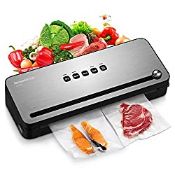 RRP £49.12 Bonsenkitchen Vacuum Sealer with Built-in Cutter & Roll Bag Storage