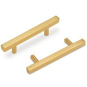 RRP £25.77 Probrico 25 PCS 96mm Hole Centres Matte Gold Cupboard Handles