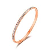 RRP £14.50 Philip Jones Rose Gold Plated Channel Set Bangle Created