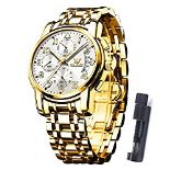 RRP £47.88 OLEVS Mens Watches Chronograph Stainless Steel Waterproof