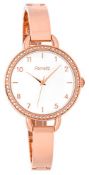 RRP £17.27 Ferretti Women's | Rose-Gold Thin Bracelet and Fashion case Watch | FT17203