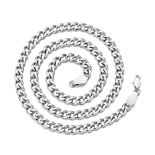 RRP £10.04 Philip Jones Men's 6mm Stainless Steel 22 Inch Curb Chain Necklace