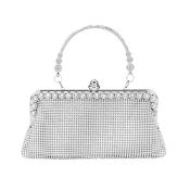 RRP £20.19 Silver Clutch Purse Women's Crystal Evening Handbags