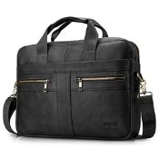 RRP £58.92 BAGZY Laptop Bag for Men Leather 15.6 Inch Laptop Briefcase