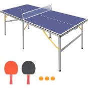 RRP £132.87 REXOUS 6ft Mid-Size Table Tennis Table Foldable & Portable