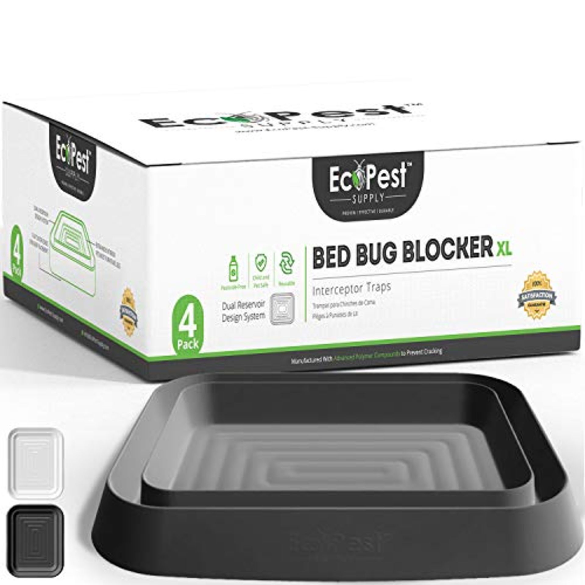 RRP £27.18 ECOPEST Bed Bug Interceptors 4 Pack | Bed Bug Blocker