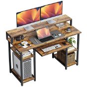 RRP £548.61 CubiCubi 120x50 cm Computer Desk with Storage Shelves