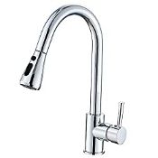 RRP £55.82 Heable Kitchen Sink Mixer Tap with Pull Down Sprayer Chrome