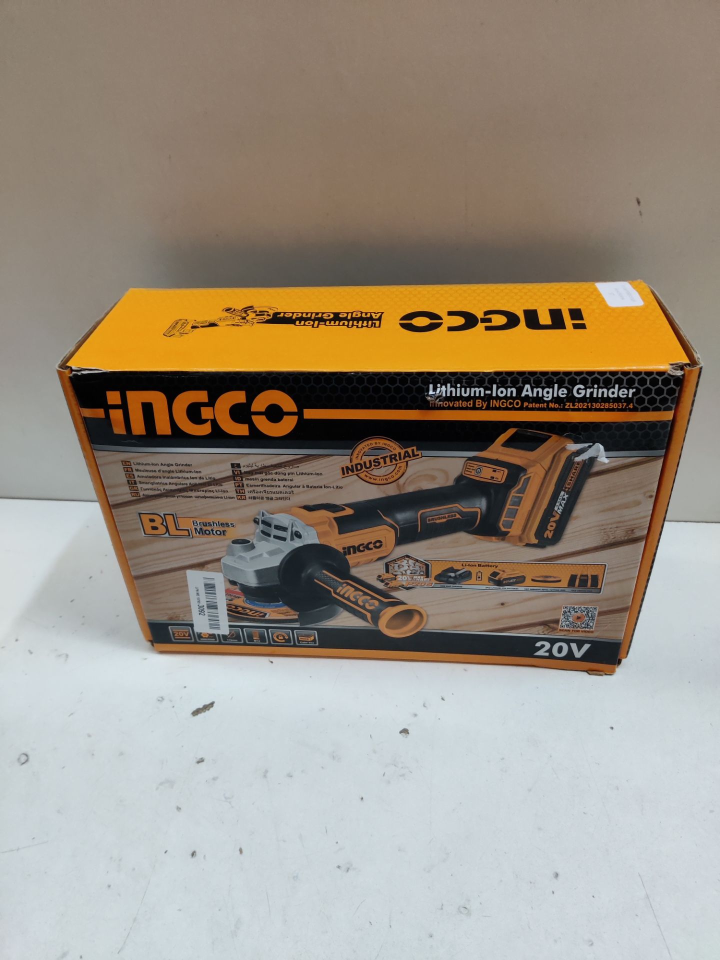 RRP £145.15 INGCO Cordless Angle Grinder 20V 4.5-Inch Brushless Cut-Off Tool 115mm - Image 2 of 2