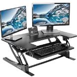 RRP £178.65 VIVO Black Height Adjustable 36 inch Stand up Desk