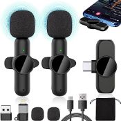 RRP £31.25 Lavalier Microphone Wireless Microphone for iPhone/Android/Phone/PC/Ipad