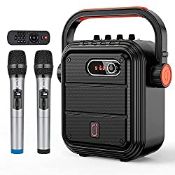 RRP £103.61 JYX Karaoke Machine with 2 UHF Wireless Microphones