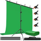 RRP £40.16 Heysliy Green Screen Background with Stand 2x2M/6.5x6.5Ft