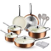 RRP £139.57 FRUITEAM Nonstick Pots and Pans Set