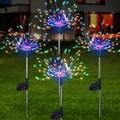 RRP £37.95 FOOING Firework Solar Lights Outdoor Garden Solar Powered