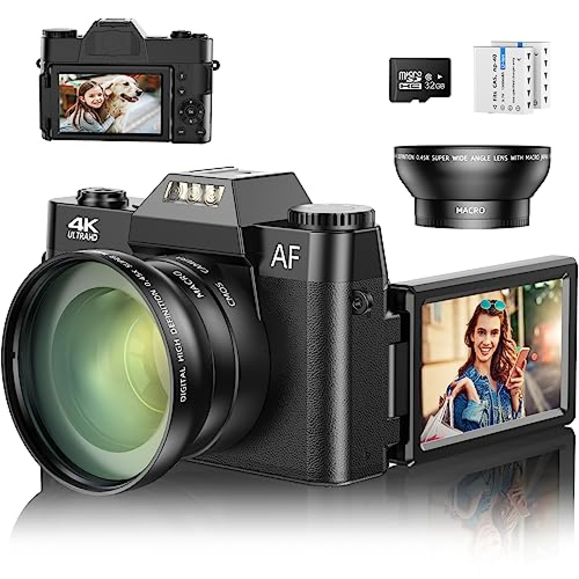 RRP £111.65 Digital Camera AutoFocus 4K 56MP UHD Vlogging Camera