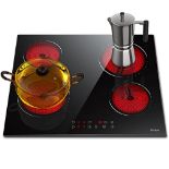 RRP £133.99 Electric Hob 4 Zone Ceramic Hob 60 cm with Touch Control