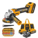 RRP £145.15 INGCO Cordless Angle Grinder 20V 4.5-Inch Brushless Cut-Off Tool 115mm