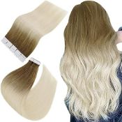 RRP £37.48 Easyouth Tape in Hair Extensions Human Hair Ombre 12