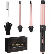 RRP £29.13 Curling Wand 3 in 1 Mermaid Hair Curler Ceramic Curling