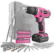 RRP £53.59 Hi-Spec 50 Piece 12V Pink Drill Driver & Multi Bit