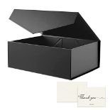 RRP £22.32 STOCK YBCPACK 3 Pack Black Magnetic Gift Boxes with Lids for Presents