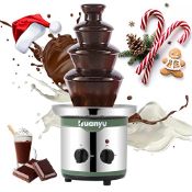 RRP £97.42 Huanyu 4-tier Chocolate Fountain Large Fondue Sets