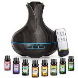RRP £31.85 600 ML Aromatherapy Oil Diffusers With 8 Essential Oils Set