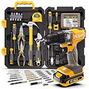 RRP £109.42 Hi-Spec 81pc Yellow 18V Cordless Power Drill Driver