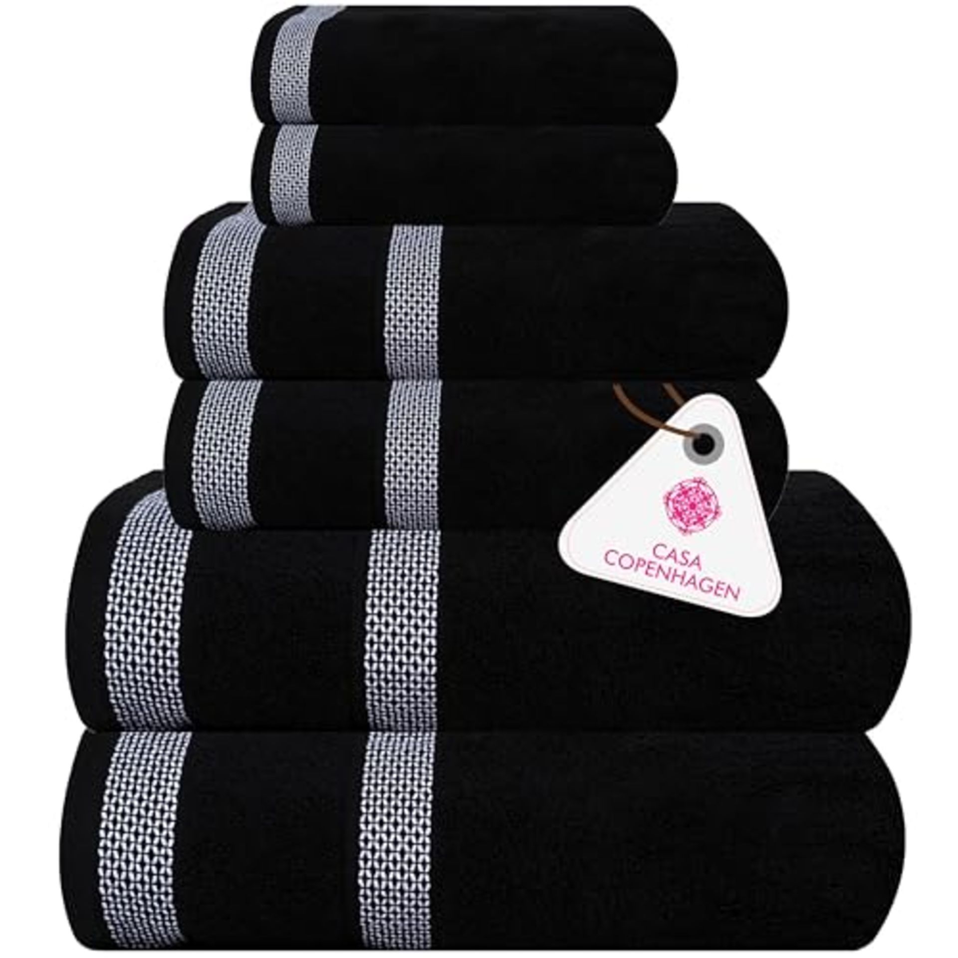 RRP £43.32 CASA COPENHAGEN Solitaire Towel Set Designed in Denmark 600gsm Hotel & Spa