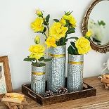 RRP £22.12 Sziqiqi Rustic Galvanized Vase for Artificial Flowers