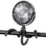 RRP £18.97 Amacool 10000mAh 7 inch Battery Operated Clip on Fan