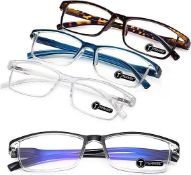 RRP £21.13 TERAISE 4PCS Value Anti-Blue Light Reading Glasses