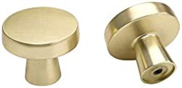 RRP £28.41 LONTAN 10 Pack Brass Cabinet Knobs Gold Drawer Knobs