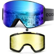 RRP £38.59 Odoland Ski Goggles Set with Detachable Magnetic Lens