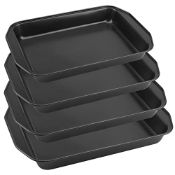 RRP £25.67 SEUNMUK 4 Pack Rectangle Non Stick Baking Trays