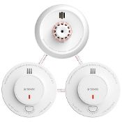 RRP £66.99 X-Sense Wireless Interlinked Smoke and Heat Alarms Bundle