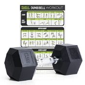 RRP £53.59 PhysKcal Hex Dumbbells 12.5kg Single