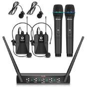 RRP £139.95 Debra Audio Pro UHF 4 Channel Wireless Microphone System