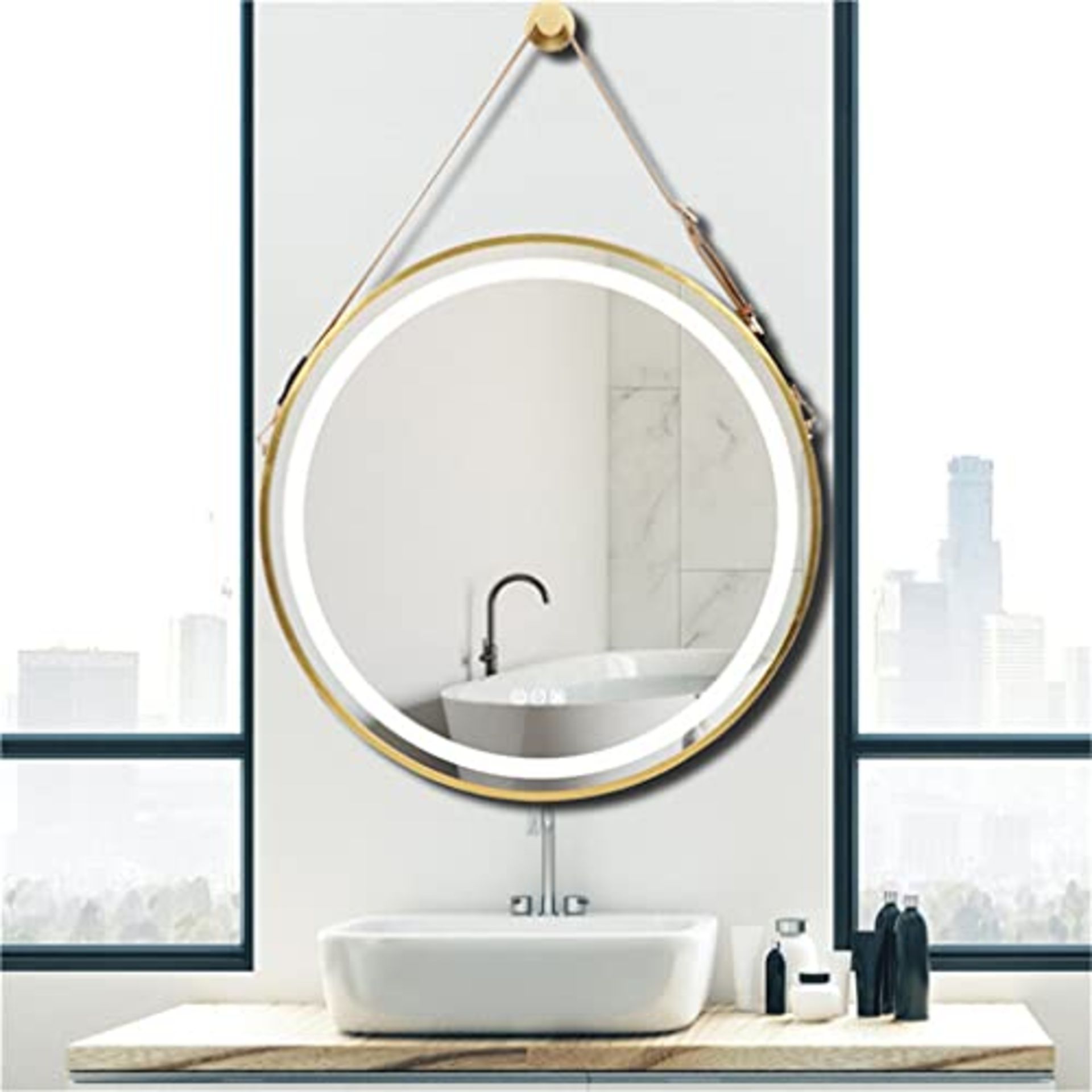 RRP £145.15 LUVODI LED Bathroom Mirror with Golden Frame