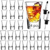 RRP £25.62 SuproBarware Shot Glasses Set of 24-1.2oz/35ml Clear Shot Glass with Heavy Base