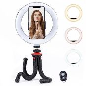 RRP £36.84 8''Selfie Ring Light with Bendable Handheld Tripod