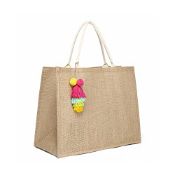 RRP £18.44 JOLLQUE Burlap Beach Bag for Women