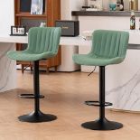 RRP £223.32 Kidol & Shellder Bar Stools Set of 2 Swivel Barstools